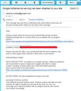 vred mail for google adsense